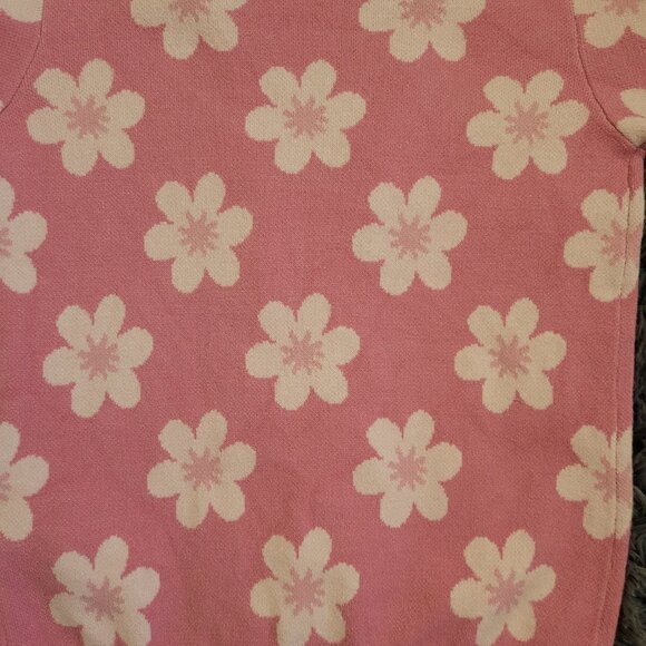 Pink Flower Sweater Girls' Fall Clothing Girls 5-7 Years - Picture 7 of 7